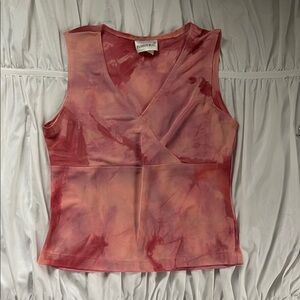 Fashion Bug Pink and Red Tie-Dye Tank Top